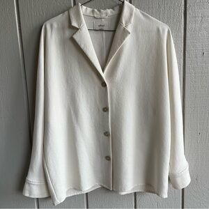 Aritzia Cream Button-Down Blouse